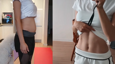 韩国美女博主亲测4周练出完美马甲线,小肚腩完美消失!